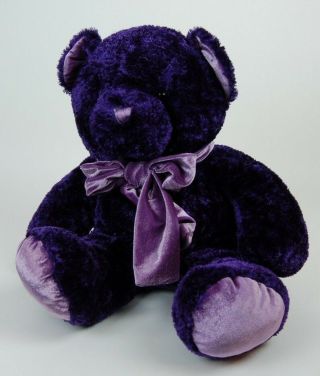 Dan Dee Large Purple Teddy Bear Stuffed Animal 24 " With Bow