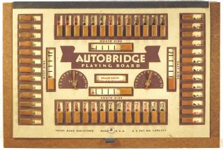 Vintage 1946 Autobridge Large Board 15 " X 10 " Wooden Sliders Art Deco 5 Books