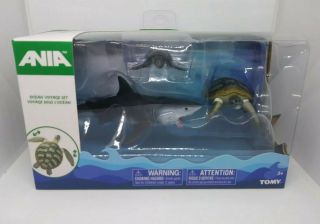 Ania Ocean Voyage Set Great White Shark / Sea Turtle 3 Figure Pack Tomy Toys