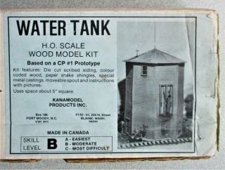 Ho Scale: Canadian Pacific Covered Water Tank,  A Wood Kit W/ Cast Parts
