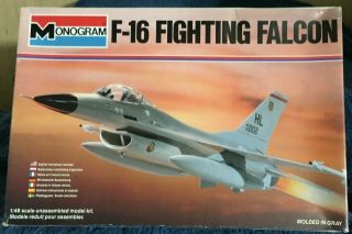 Monogram 1:48 Scale,  F - 16 Fighting Falcon Plastic Model Kit 542