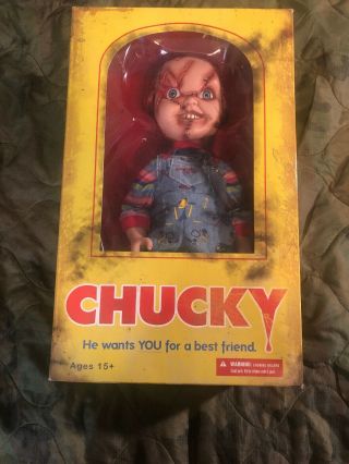 Mezco 15 inch Chucky Doll Bride of Chucky Scarred Face with Knife 2