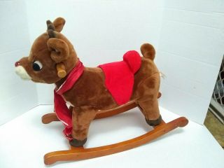 Dan Dee Rudolph The Red Nosed Reindeer Plush Rocking Horse Musical 24 " X19 " Apprx
