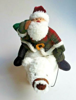 Gund Christmas Plush Artic Adventure Santa And Polar Bear Decoration Retired