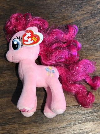 Ty Sparkle Beanie Babies 7 Inch Pinkie Pie My Little Pony Stuffed Plush With Tag