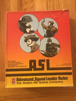 Advanced Squad Leader Rules By Avalon Hill Contains Only Written Material