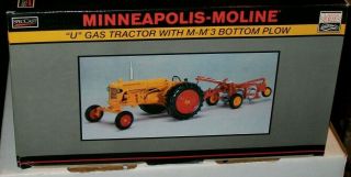 Scepcast Minneapolis Moline Model U Gas Tractor With Mm 3 Bottom Plow