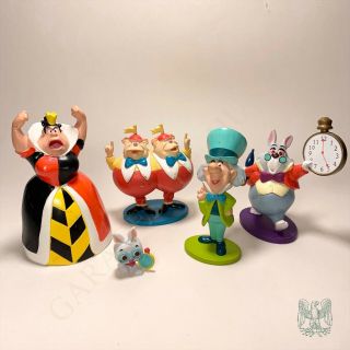 Disney Alice In Wonderland Figure Set | 5 Items | Mad Hatter Queen Of Hearts,