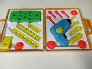 Vintage 1977 Fisher Price Tool Kit Complete Set W/working Wind Up Drill