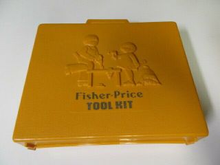 Vintage 1977 Fisher Price Tool Kit Complete Set w/Working Wind Up Drill 2