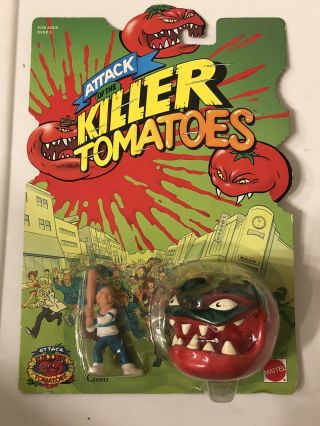 Vintage Attack Of The Killer Tomatoes Chad & Tomacho Figures Moc