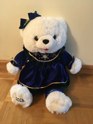 Dan Dee Snowflake Teddy Bear 2018 Holidays White Blue Dress Stuffed Animal 20 "