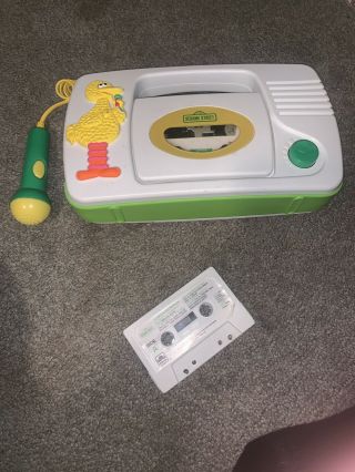 Vintage Sesame Street Big Bird Children’s Kids Cassette Tape Player Portable Toy