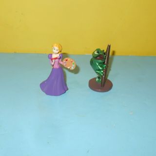 2.  5 " Disney Tangled Rapunzel & Chameleon Pascal Pvc Figure / Cake Topper Toy