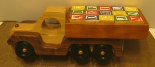 Hand Crafted Wooden Truck With 15 Abc Blocks By David S Hedrick