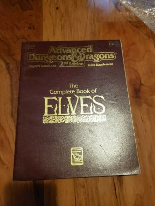 Advanced Dungeons & Dragons:2nd Edition The Complete Book Of Elves.  1992
