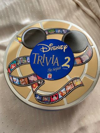 Wonderful World Of Disney Trivia Game Mattel Ages 6,  2,  Players Gold Tin
