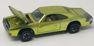 Rare 1968 Hot Wheels Redlines Custom Charger Spectraflame Lime Toy Car - Usa