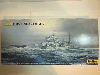 Vintage Heller 1:400 Scale Hms King George V Model Ship