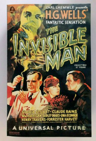 Sideshow Universal Monsters The Invisible Man Claude Rains 12 " 1/6 Scale Figure