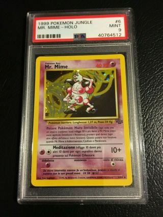 1999 Pokemon Jungle Mr.  Mime Holo Foil Rare 6/64 Psa 9