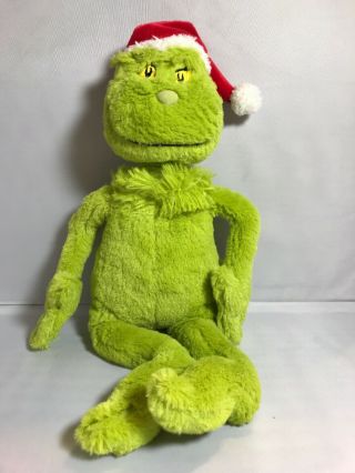 Grinch Mean One Plush With Santa Hat 13 " Manhattan Toy Dr Seuss Christmas