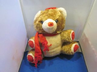 House Of Lloyd Plush Teddy Bear Musical Vintage Christmas Stuffed Animal Toy 13 "