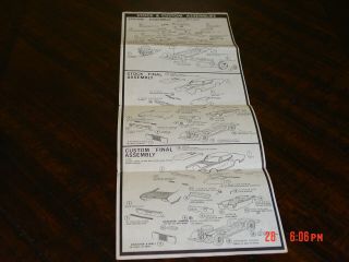 JOHAN 1968 Oldsmobile 442 Funny Car Model Kit instruction sheet /sheets / book 3