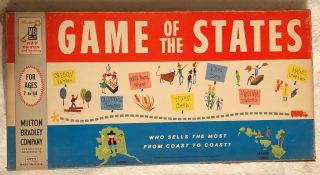 Vintage 1960 Game Of The States Board Game,  Milton Bradley Co 4920 Complete