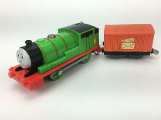 2013 Thomas & Friends Percy Motorized Train Orange Mail Car Trackmaster
