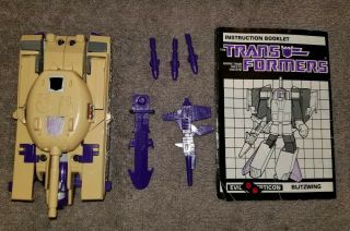 Vintage Transformers G1 Takara Triple Changer Blitzwing Decepticon 100 Complete