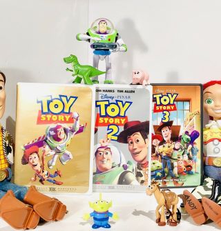 Disney Pixar Toy Story Talking Pull String Woody Jesse Toy Story DVD Set 1 2 3 3