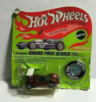 Vintage Mattel 1969 Hot Wheels Chaparral 2g Red Blister Pack Redline