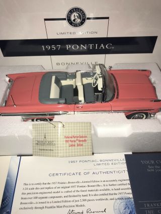 Rare Franklin 1957 Pontiac Bonneville Convertible 1:24 998/2500 Mib