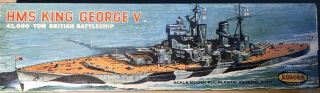 Vintage 1959 Aurora Hms King George V British Battleship Model Kit No.  712 As - Is