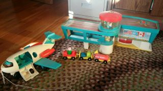 Vintage Fisher Price Little People Airport And Plane