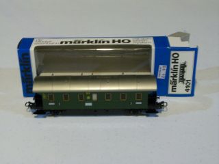 Marklin Ho Scale 3rd Class Coach Car German State Railways Blue Box Model 4101