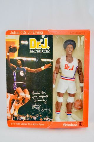 Vintage Toy Shindana Dr J Figure Doll Julius Erving Nets 76ers