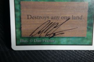Ice Storm Artist Dan Frazier Signed Altered UNLIMITED Green Old School Mtg C112 2