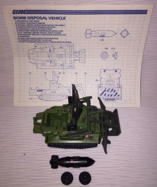 Vintage (loose,  100 Complete) 1985 Hasbro Gi Joe Arah Bomb Disposal Vehicle
