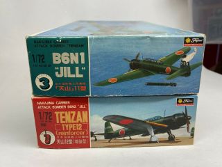 Fujimi 1/72 Ww2 Japanese Aircraft Kits X 2,  B6n1 & B6n2 Jill.