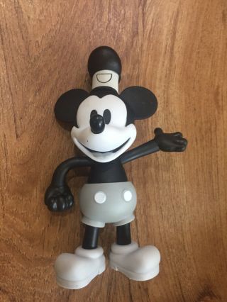 2017 7” Just Play Disney Black,  White & Gray Mickey Mouse Plastic Figurine Toy