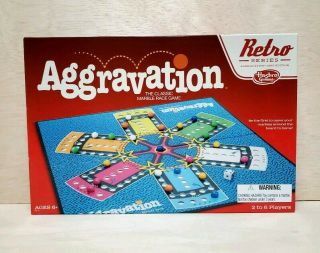Aggravation Classic Marble Race Game - Retro Series Hasbro 1989 Edition