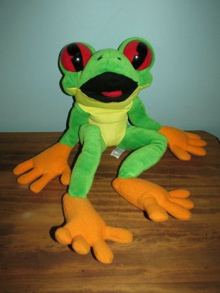 Rainforest Cafe " Cha - Cha " Tree Frog Plush Puppet 24 " Wild Bunch Large Stuffed