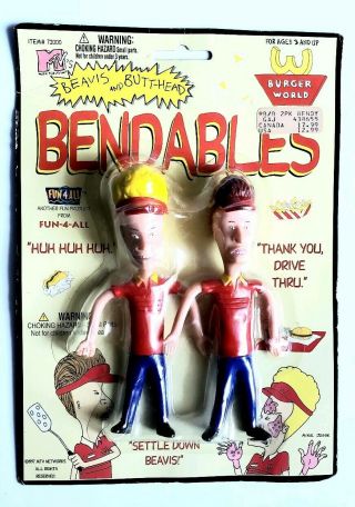 Rare 1997 Beavis And Butthead Bendables Figure Set Mtv Bendy & Fun 4 All Toy