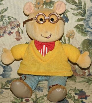 Arthur 10” Plush Eden Pbs Marc Brown Glasses Yellow Sweater Stuffed Animal Toy