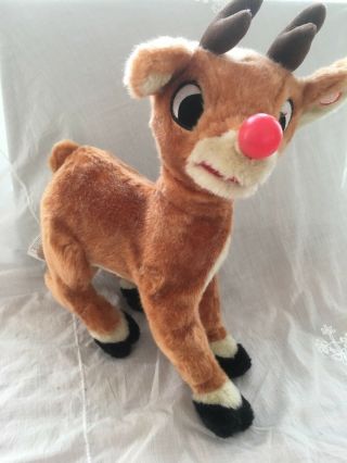 Gemmy Plush Singing Rudolph The Red Nosed Reindeer Light Up Nose Mechanical Head