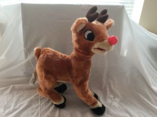 GEMMY Plush Singing RUDOLPH THE RED NOSED REINDEER Light Up Nose Mechanical Head 2