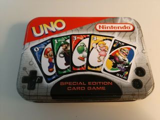 Rare Official Nintendo Special Edition Uno Card Game In Collector Tin By Sababa