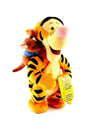 Tigger and Roo Winnie the Pooh Disney Bounce Singing Duet Plush Mattel 1999 12 